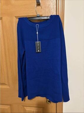 Melissa Paige Cobalt Blue Lightweight Crewneck Sweater